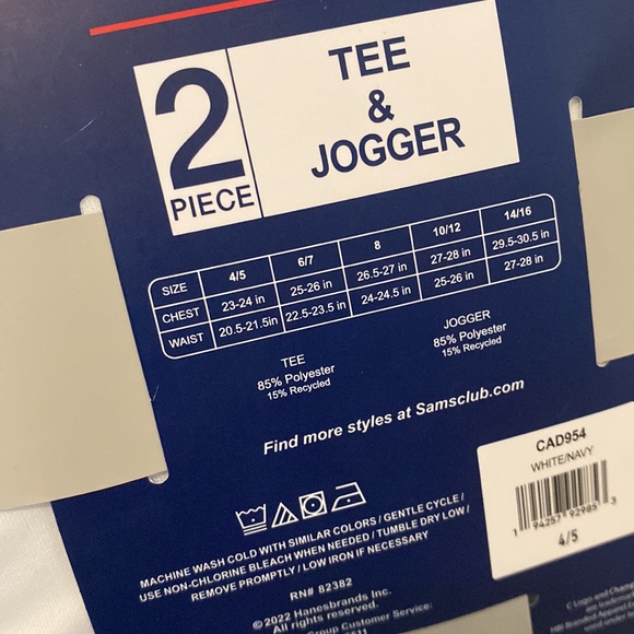 NWT champion tee & jogger set size 4/5 - Picture 2 of 2